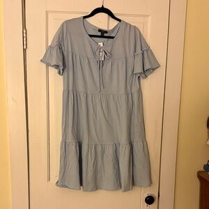 J. Crew Soft Blue Tiered Mini Dress